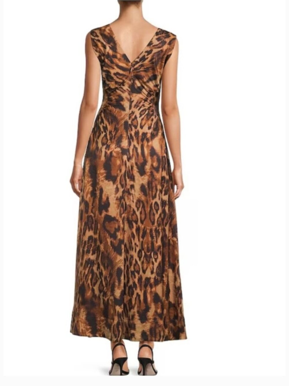 NWT Antonio Melani Kristen Leopard Print Boat Neck Sleeveless Blouson Dress - Picture 2 of 5